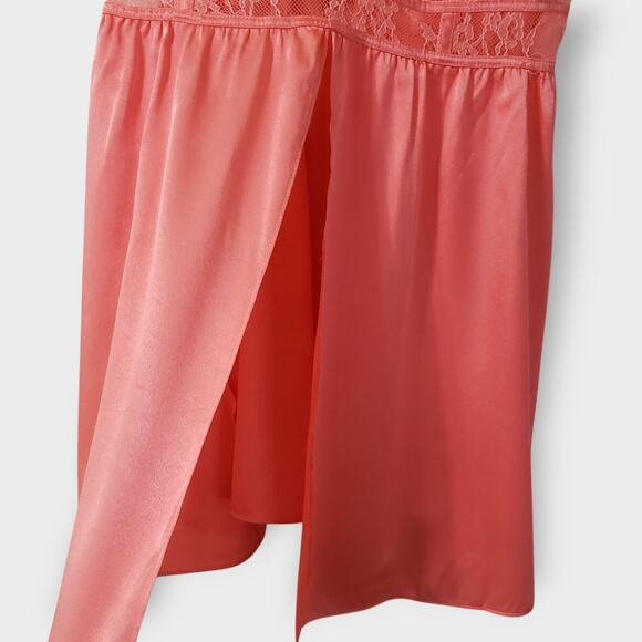 Victoria's Secret Coral Pink Satin Lace Babydoll Flyaway Camisole Medium Dainty - Picture 5 of 11